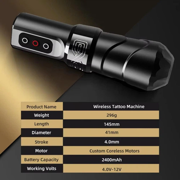 Профессиональная беспроводная роторная тату машинка Ambition FLUX MAX с LED дисплеем + адаптер RCA + зарядный кабель + аксессуары - Фото 2 Профессиональная беспроводная роторная тату машинка Ambition FLUX MAX с LED дисплеем + адаптер RCA + зарядный кабель + аксессуары - изображение 2