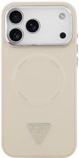 Панель Guess Triangle Logo MagSafe для Apple iPhone 17 Pro Max Beige (3666339515706) - зображення 3