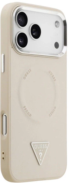 Панель Guess Triangle Logo MagSafe для Apple iPhone 17 Pro Max Beige (3666339515706) - зображення 4