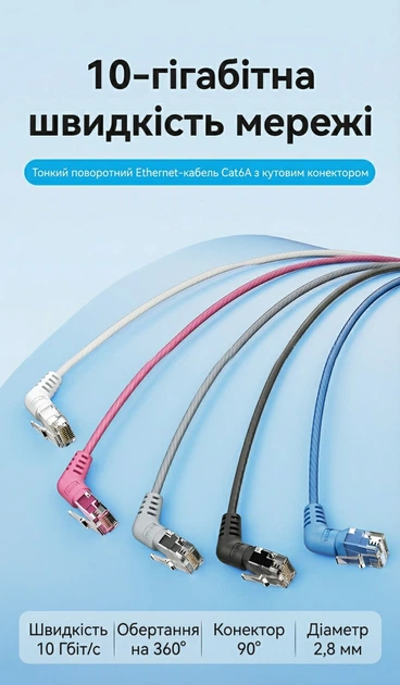 Патч-корд Vention CAT 6A UTP RJ-45 10 Гбит/с 1.5 м Черный поворотный 360° ультратонкий (IBOBG) - Фото 2 Патч-корд Vention CAT 6A UTP RJ-45 10 Гбит/с 1.5 м Черный поворотный 360° ультратонкий (IBOBG) - изображение 2
