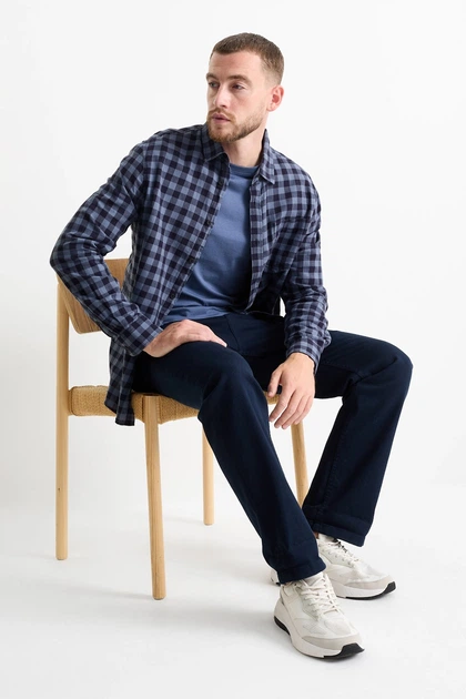Сорочка в клітинку regular fit C&A 22232911c49 S блакитна (100003269) - Фото 3 Сорочка в клітинку regular fit C&A 22232911c49 S блакитна (100003269) - зображення 3