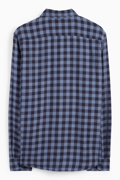 Сорочка в клітинку regular fit C&A 22232911c49 S блакитна (100003269) - Фото 6 Сорочка в клітинку regular fit C&A 22232911c49 S блакитна (100003269) - зображення 6