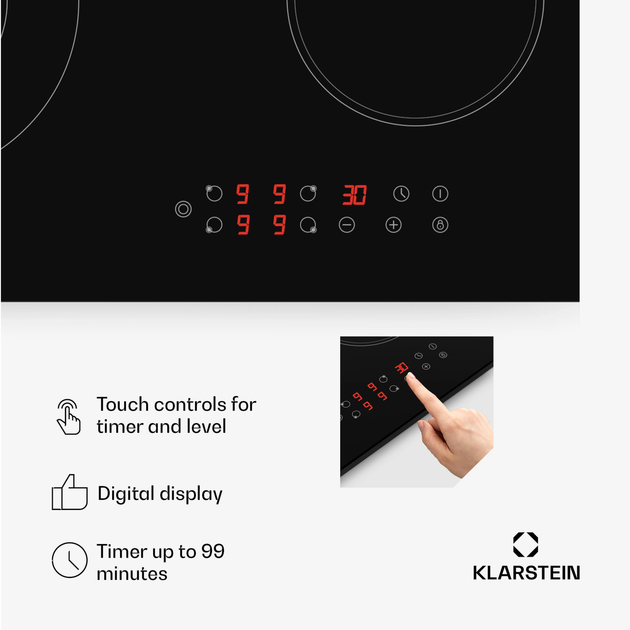 Инфракрасная варочная поверхность Klarstein Virtuosa 4 Черный - Уценка - изображение 2