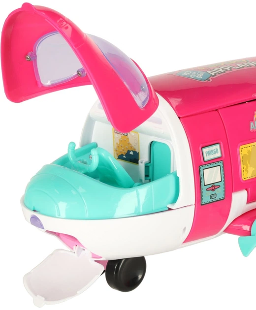 Літак для ляльок пасажирський Fun Plain 2в1 розкладний з аксесуарами Рожевий (5903039767720) - зображення 4