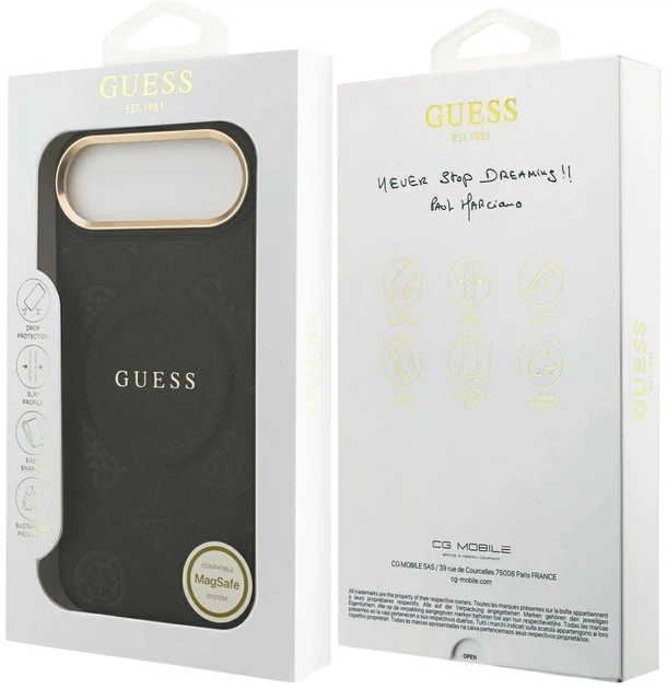 Etui Guess Peony Hot Stamp MagSafe do Apple iPhone Air Black (3666339519681) - obraz 8