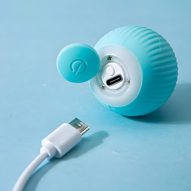 Інтерактивний обертовий м'яч для котів і собак з акумулятором і USB-зарядкою - Фото 6 Інтерактивний обертовий м'яч для котів і собак з акумулятором і USB-зарядкою - зображення 6
