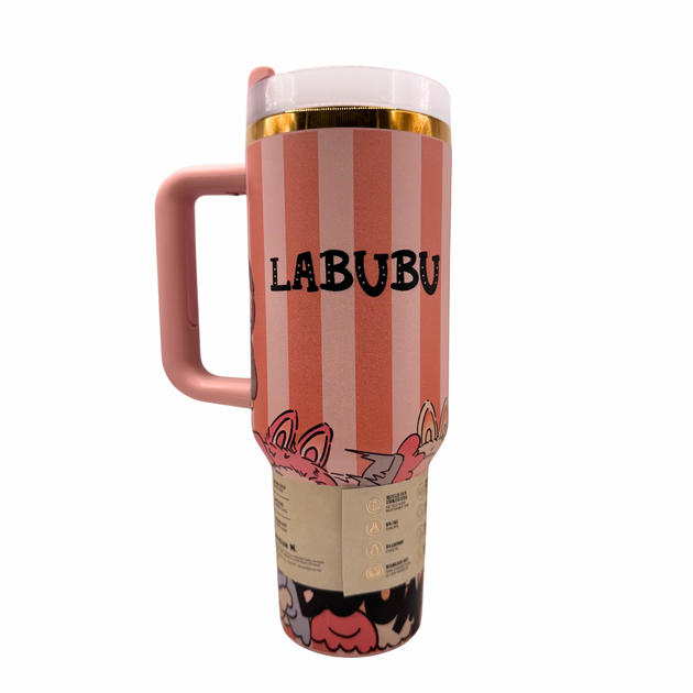Термос термочашка Stanley Quencher H2.0 Tumbler з нержавіючої сталі 1,18 л Labubu Pink KT6007867 - зображення 7