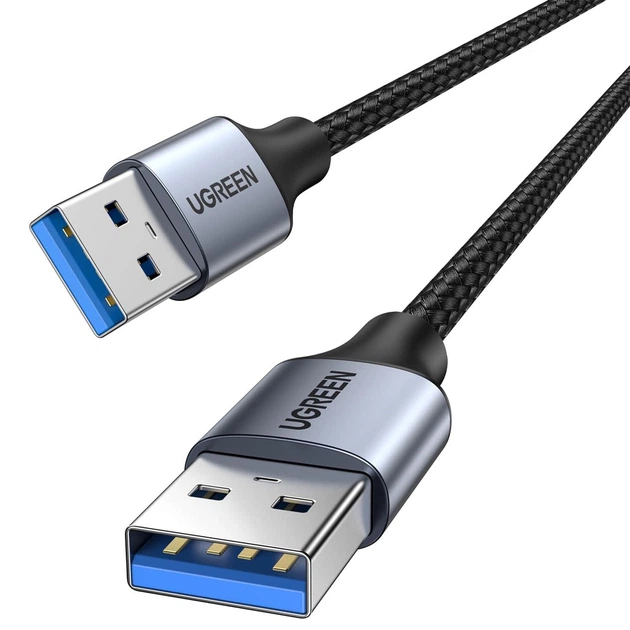 Кабель Ugreen US373 USB 3.0 Type-A - Type-A 5 Гбіт/с 0.5 м нейлонове обплетення Чорний (80789) - Фото 1 Кабель Ugreen US373 USB 3.0 Type-A - Type-A 5 Гбіт/с 0.5 м нейлонове обплетення Чорний (80789) - зображення 1