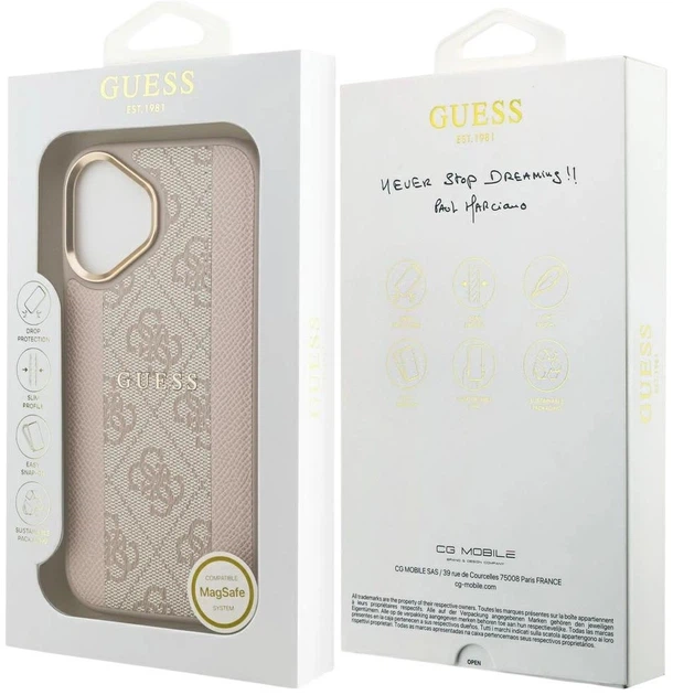 Панель Guess 4G Stripe MagSafe для Apple iPhone 17 Pink (3666339515706) - зображення 8