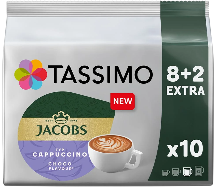 Кофе в капсулах Tassimo Jacobs Cappuccino Choco (8 порцій) - Фото 1 Кофе в капсулах Tassimo Jacobs Cappuccino Choco (8 порцій) - зображення 1