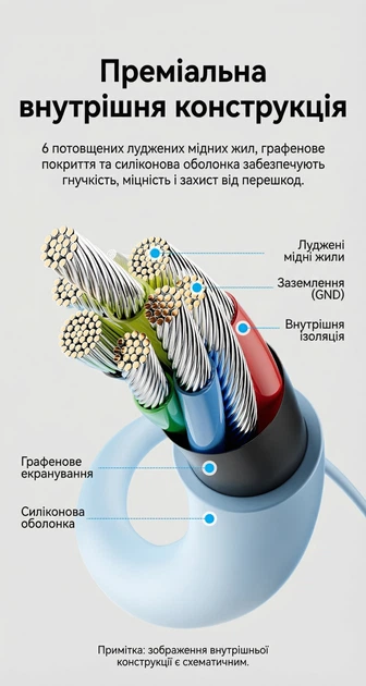 Кабель Vention USB-C - USB-C PD 100W 5A 1 м Силіконовий Зелений (TAWGF) - Фото 9 Кабель Vention USB-C - USB-C PD 100W 5A 1 м Силіконовий Зелений (TAWGF) - зображення 9