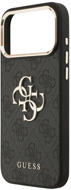 Etui Guess 4G Big 4G Classic Logo do Apple iPhone 17 Pro Max Black and Gold (3666339521622) - obraz 5