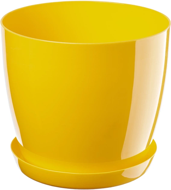 Doniczka na kwiaty z podstawką Kadax Agen 23 cm 3 szt. Zółty (K10599) - obraz 5