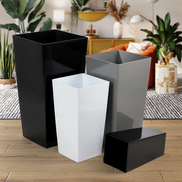 Квіткові горщики зі вставкою Kadax Masiera K8052 25 см + 30 см + 35 см Білі - зображення 4