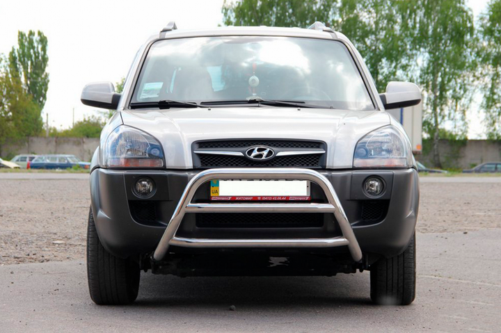 Кенгурятник WT022 (нерж.) для Hyundai Tucson JM 2004- рр - зображення 2