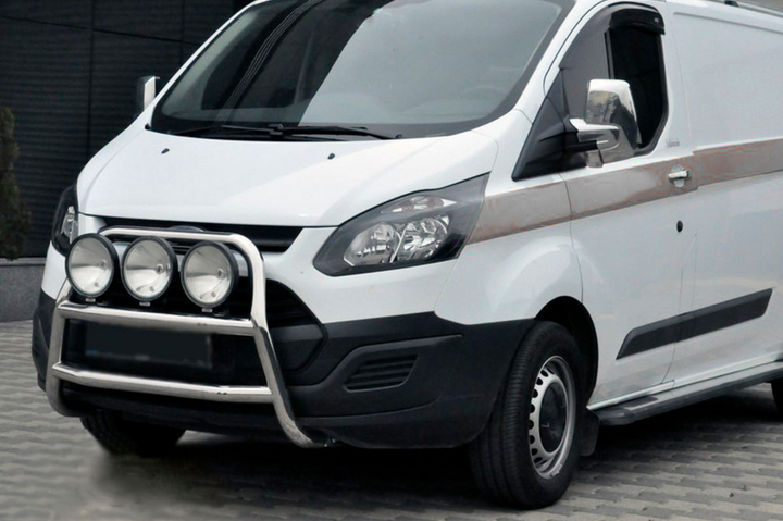 Защита переднего бампера WT022 (нержавейка) для Ford Custom 2013-2022 гг - изображение 3