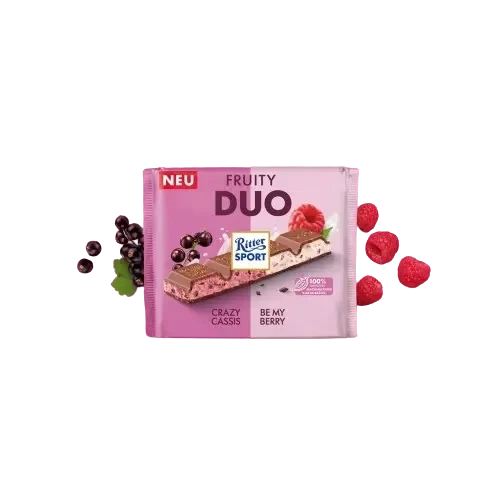 Шоколад Ritter Sport Fruity Duo Ріттер Спорт чорна смородина та малина 218 г - Фото 3 Шоколад Ritter Sport Fruity Duo Ріттер Спорт чорна смородина та малина 218 г - зображення 3