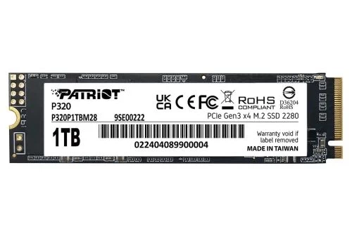 Твердотельный накопитель SSD 1Tb, Patriot P320, PCI-E 3.0 x4, M.2 (P320P1TBM28) - Фото 5 Твердотельный накопитель SSD 1Tb, Patriot P320, PCI-E 3.0 x4, M.2 (P320P1TBM28) - изображение 5