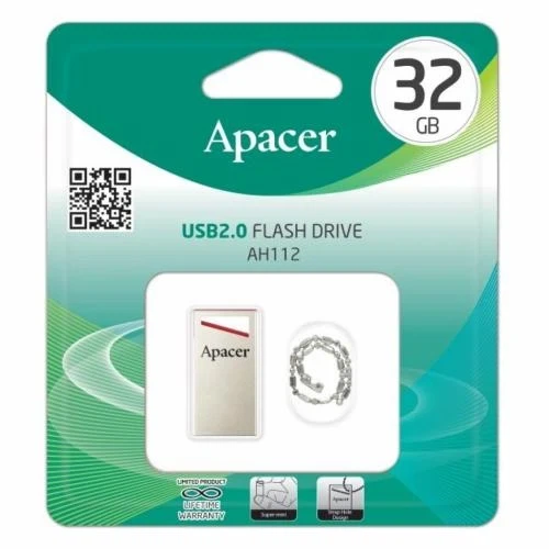 Флеш накопичувач USB 32Gb Apacer AH112, Silver/Red, USB 2.0 (AP32GAH112R-1) - зображення 3