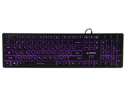 Клавиатура Gembird KB-UML3-01-UA, 3-х цветная подсветка клавиш, USB, Black (KB-UML3-01-UA) - изображение 8