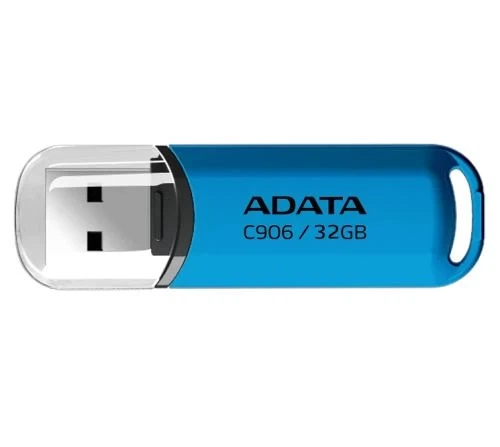 Флеш накопичувач USB 32Gb ADATA C906, Blue, USB 2.0 (AC906-32G-RWB) - Фото 1 Флеш накопичувач USB 32Gb ADATA C906, Blue, USB 2.0 (AC906-32G-RWB) - зображення 1