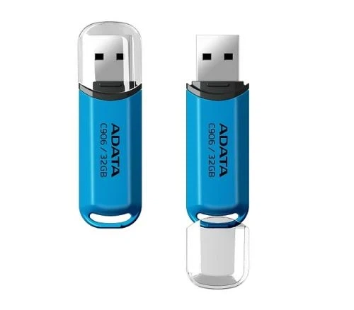 Флеш накопичувач USB 32Gb ADATA C906, Blue, USB 2.0 (AC906-32G-RWB) - Фото 2 Флеш накопичувач USB 32Gb ADATA C906, Blue, USB 2.0 (AC906-32G-RWB) - зображення 2