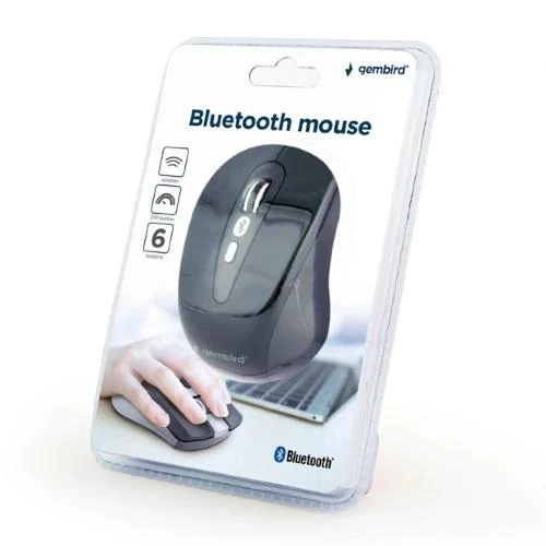 Миша Gembird MUSWB-6B-01 бездротова, Black, Bluetooth, dpi:1600, USB, AAAx2 шт - зображення 6