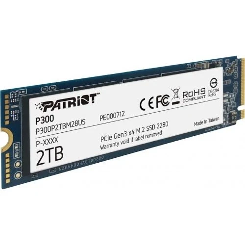 Твердотельный накопитель SSD 2Tb, Patriot P300, PCI-E 3.0 x4, M.2 (P300P2TBM28) - изображение 5