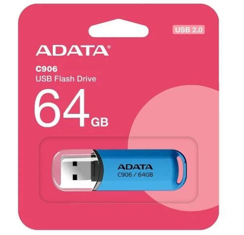 Флеш накопичувач USB 64Gb ADATA C906, Blue, USB 2.0 (AC906-64G-RWB) - зображення 7