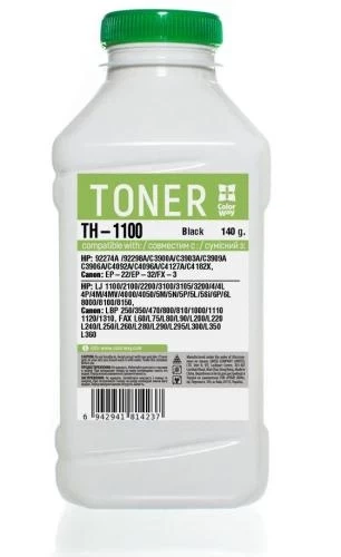Тонер HP LJ 1100/5L/6L/AX, Canon 460/465/660/1120/800/810/3200, 140 г, ColorWay (TH-1100) - Фото 2 Тонер HP LJ 1100/5L/6L/AX, Canon 460/465/660/1120/800/810/3200, 140 г, ColorWay (TH-1100) - зображення 2