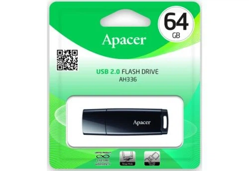 Флеш накопитель USB 64Gb Apacer AH336, Black, USB 2.0 (AP64GAH336B-1) - Фото 6 Флеш накопитель USB 64Gb Apacer AH336, Black, USB 2.0 (AP64GAH336B-1) - изображение 6