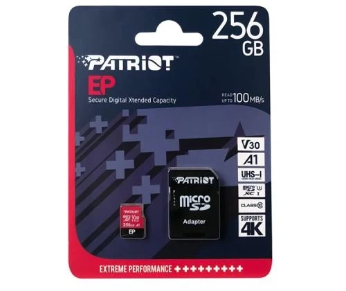 Карта пам'яті microSDXC, 256Gb, Patriot EP, SD адаптер (PEF256GEP31MCX) - зображення 2