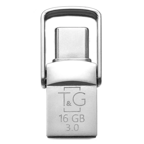 Флеш накопитель USB 16Gb T&G Metal TG104, Silver, Type-C / USB 2.0 (TG104TC-16G) - изображение 3