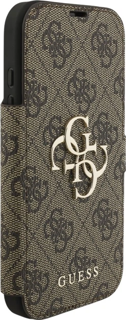 Чохол-книжка Guess Book 4G Metal Logo для Apple iPhone 17 Pro Brown (GUBKP17L4GMGBR) - зображення 3