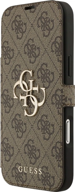 Чохол-книжка Guess Book 4G Metal Logo для Apple iPhone 17 Pro Max Brown (GUBKP17X4GMGBR) - зображення 2