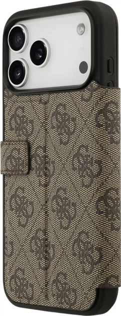 Чохол-книжка Guess Book 4G Metal Logo для Apple iPhone 17 Pro Max Brown (GUBKP17X4GMGBR) - зображення 4