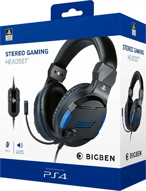 Навушники BigBen Gaming PS4 Gaming Headset V3 Black/Blue (3499550371093) - зображення 5