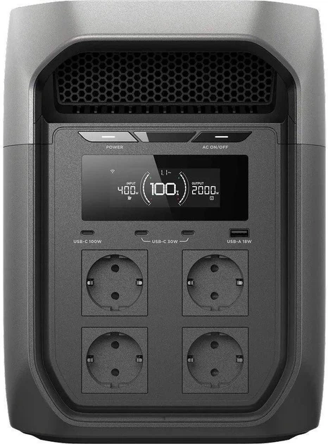 Зарядна станція Ecoflow Delta 3 Max / 2400 Вт / 2048 Вт⋅год / LiFePO4 (EFD3M-G-EU-CBOX) - зображення 2