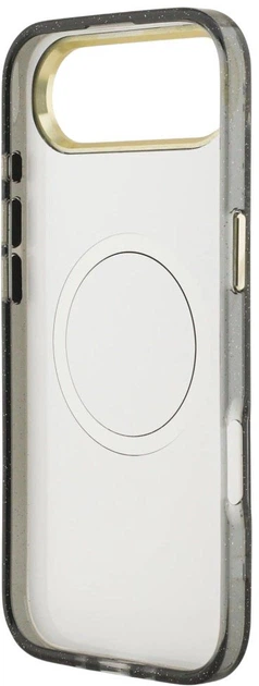 Etui Guess IML Glitter Flowers Triangle MagSafe do Apple iPhone Air Black (3666339524364) - obraz 5