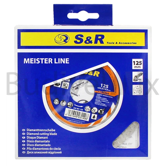 Диск алмазний відрізний S R Meister Corona 125x5,5x22,23 мм суцільний - Фото 1 Диск алмазний відрізний S R Meister Corona 125x5,5x22,23 мм суцільний - изображение 1