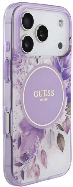 Панель Guess IML Flower & Tonal Circle MagSafe для Apple iPhone 17 Pro Max Purple (3666339525224) - зображення 4