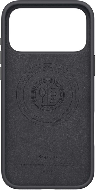 Etui plecki Spigen Silicone Fit MagSafe Case do Apple iPhone 17 Pro Black (ACS10335) - obraz 3