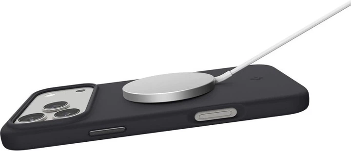Etui plecki Spigen Silicone Fit MagSafe Case do Apple iPhone 17 Pro Black (ACS10335) - obraz 7