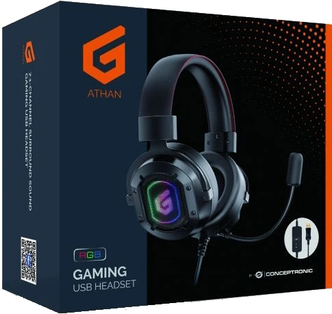 Навушники Conceptronic Gaming USB Headset 7.1 Wired Black (ATHAN02B) - зображення 4