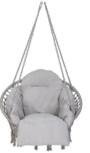 Садова гойдалка KIK LUARO гніздо лелеки зі спинкою та подушкою Сіра KX3951_1 (5903039748125) - зображення 2