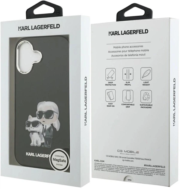 Etui Karl Lagerfeld IML Aquarelle Karl & Choupette & Logo MagSafe do Apple iPhone 17 Black (3666339531171) - obraz 8