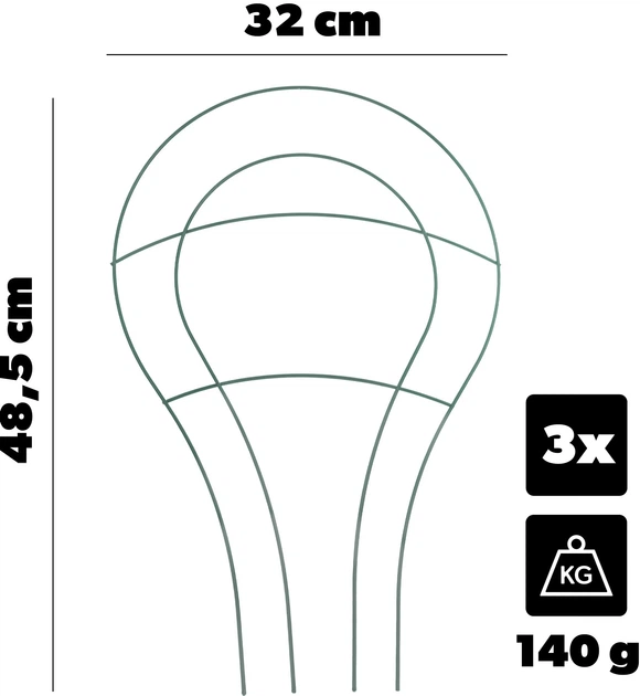 Podpora doniczkowa do kwiatów Kadax Chieti 32 x 48 cm 3 szt. (K1801) - obraz 9