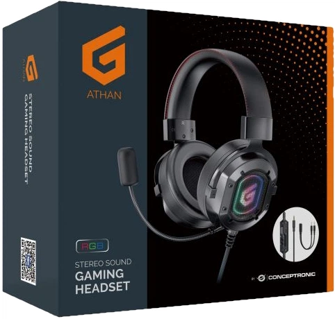 Навушники Conceptronic Gaming 3.5mm Wired Headset + Splitter Cable Black (ATHAN03B) - зображення 3