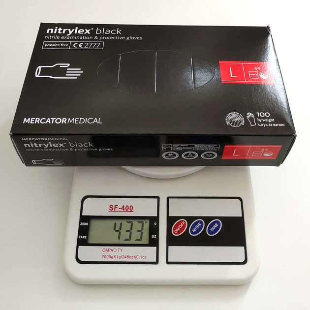 Нітрилові рукавички Nitrylex®, щільність 3.7 г. - PF Black - Чорні (100 шт) L (8-9) - изображение 2