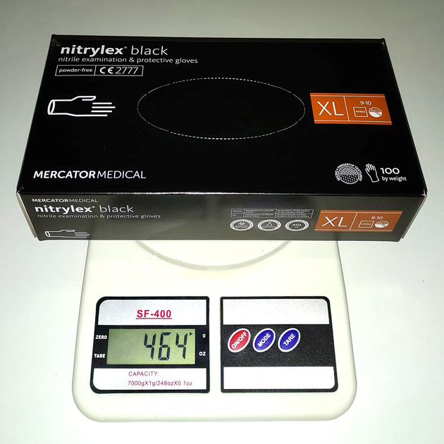 Нітрилові рукавички Nitrylex®, щільність 3.7 г. - PF Black - Чорні (100 шт) XL (9-10) - изображение 2